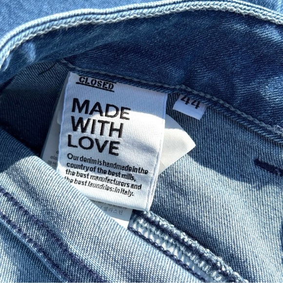 Closed Heritage Pedal Pusher Tapered Cropped Jeans Mid-Blue Size 44 High-Waist - Picture 15 of 16